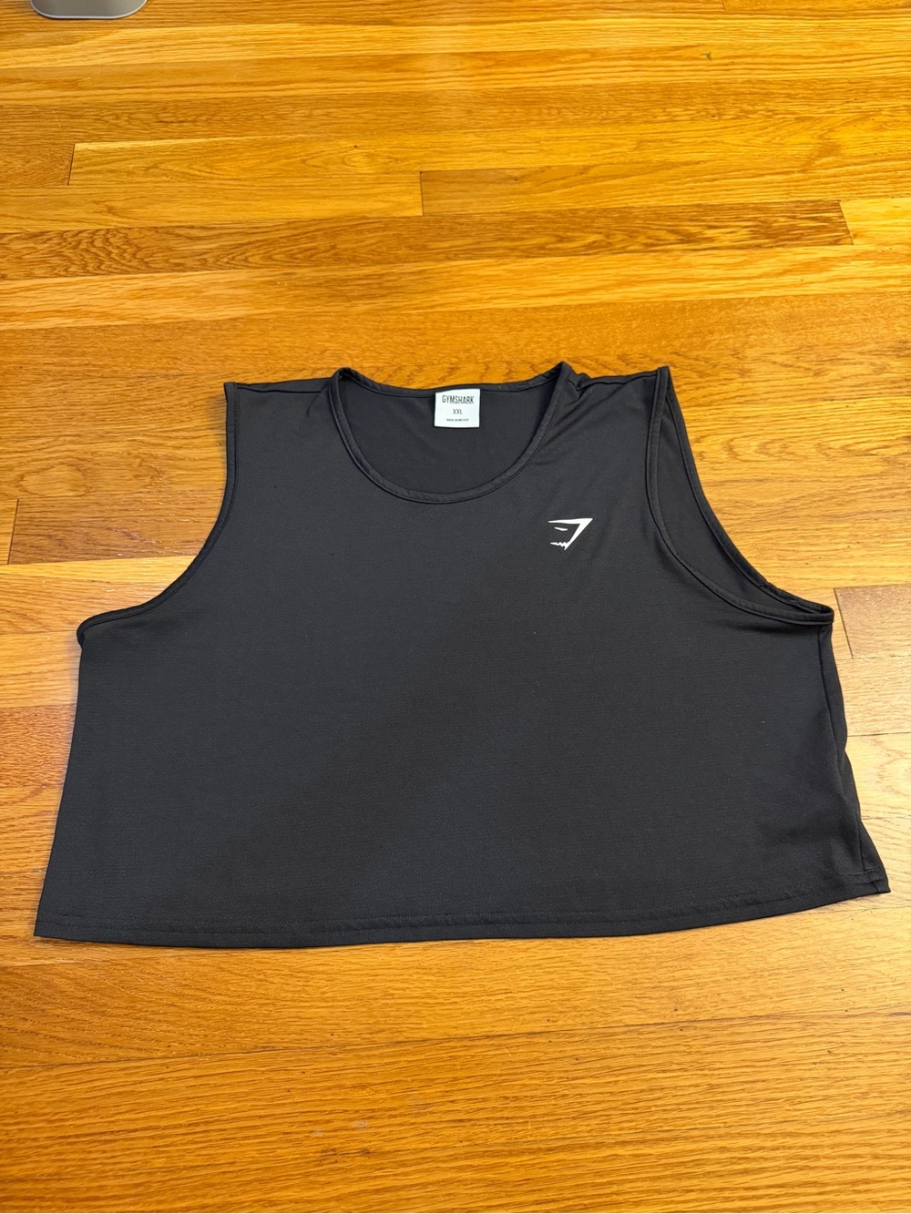 Gymshark Cropped Training Muscle Tank Top Shirt in Black - Size XXL
